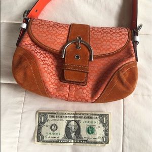 Cute Coach orange Hobo bag great condition